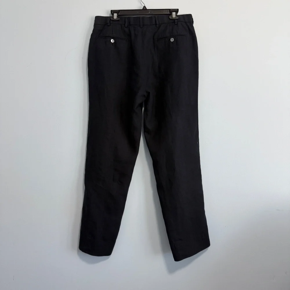 Brooks Brothers Fitzgerald Men’s 100% Linen Navy Pants Size‎ 43L/W37